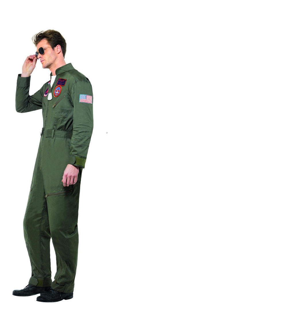 Pánský zelený kostým Top Gun Deluxe