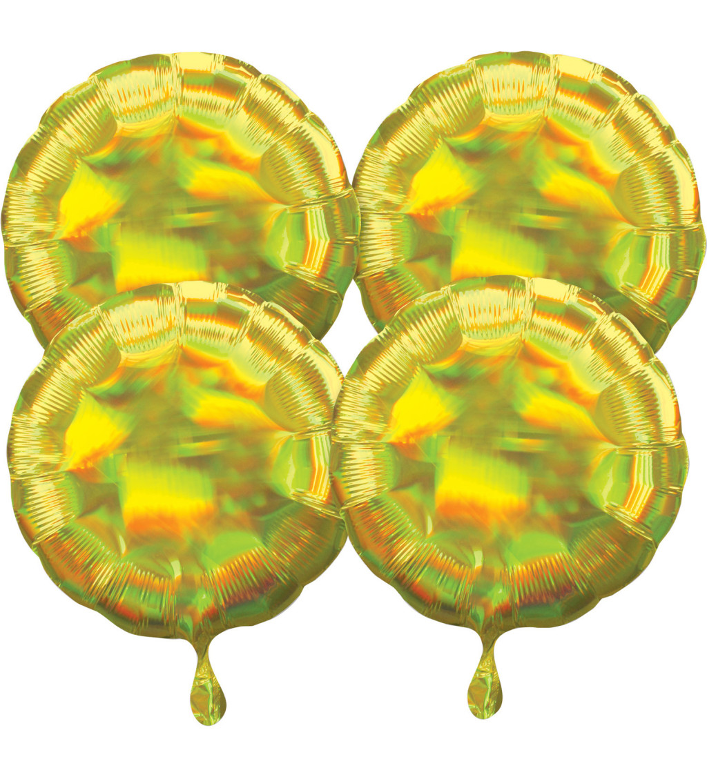 Sada duhově žlutých fóliových balónků