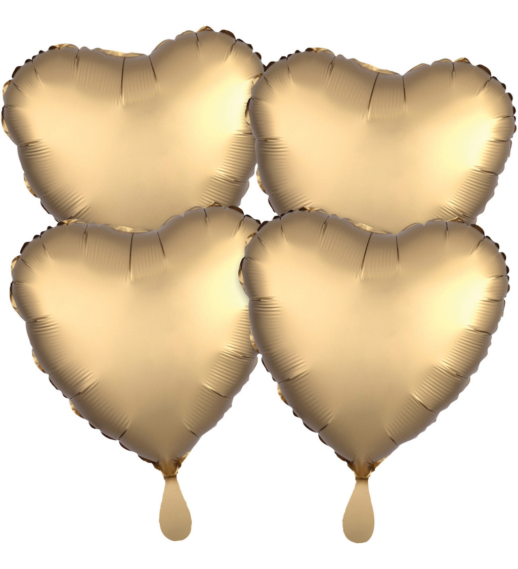 Set balónků srdce - zlaté