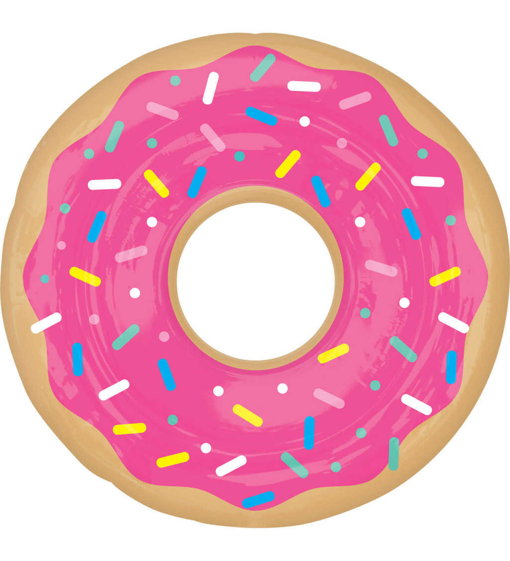 Fóliový balónek - růžový donut