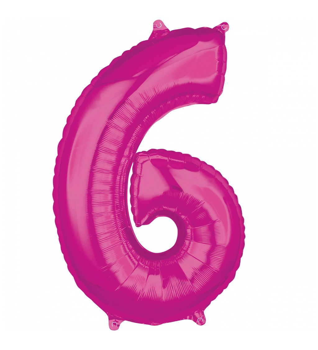 Balónek růžový - číslo 6