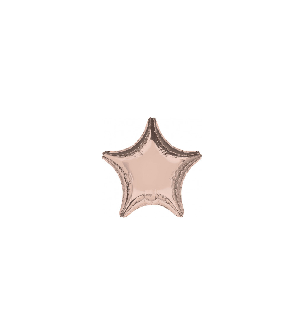 Fóliový balónek - růžově zlatá hvězda