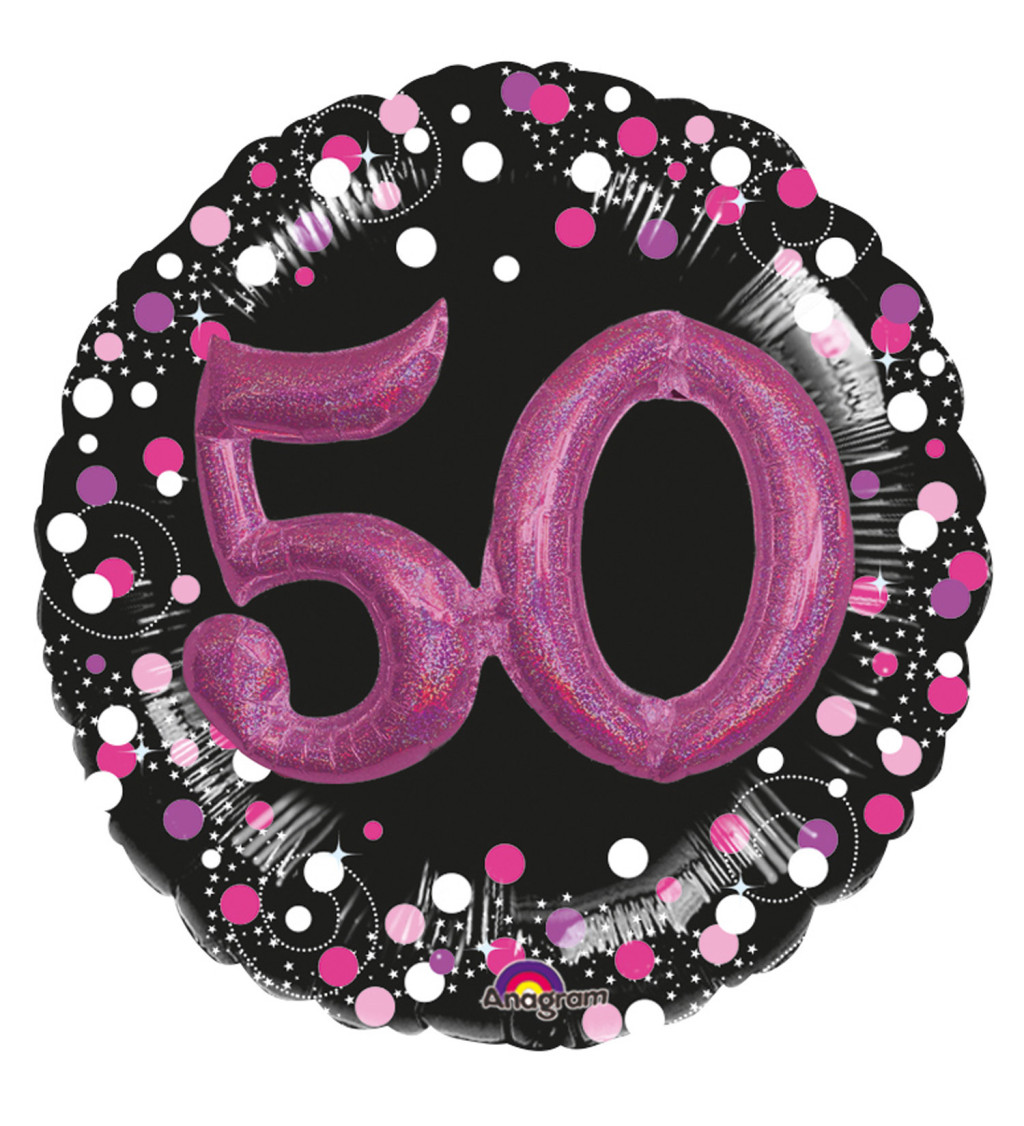 Fóliový narozeninový balónek - kulatý s číslem 50