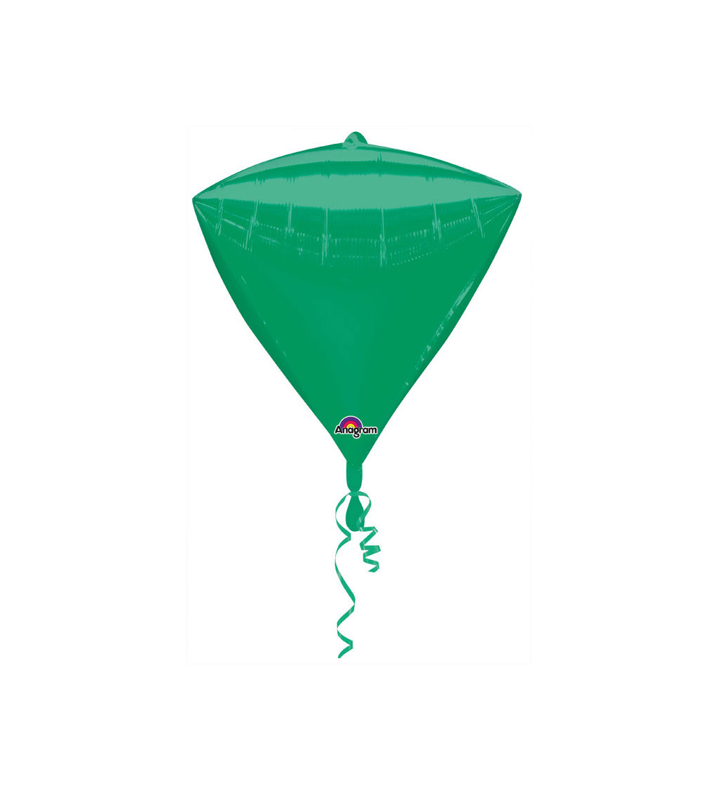 Fóliový balónek ve tvaru diamantu - zelená