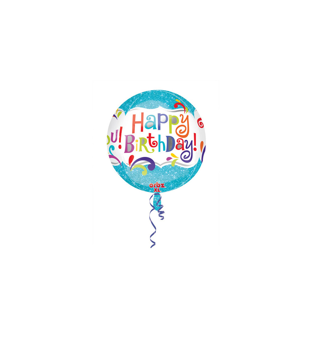 Happy Bday - modrý balónek