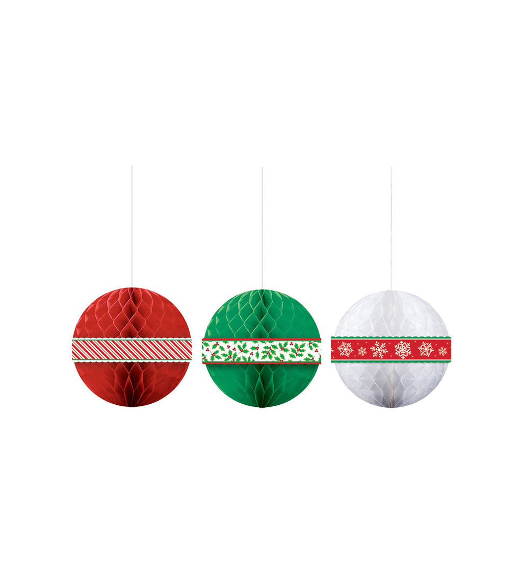 Dekorativní vánoční koule - 3 ks