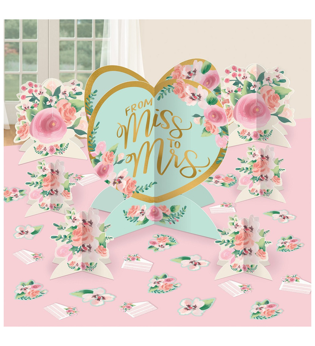 Mint Mr&Mrs dekorace