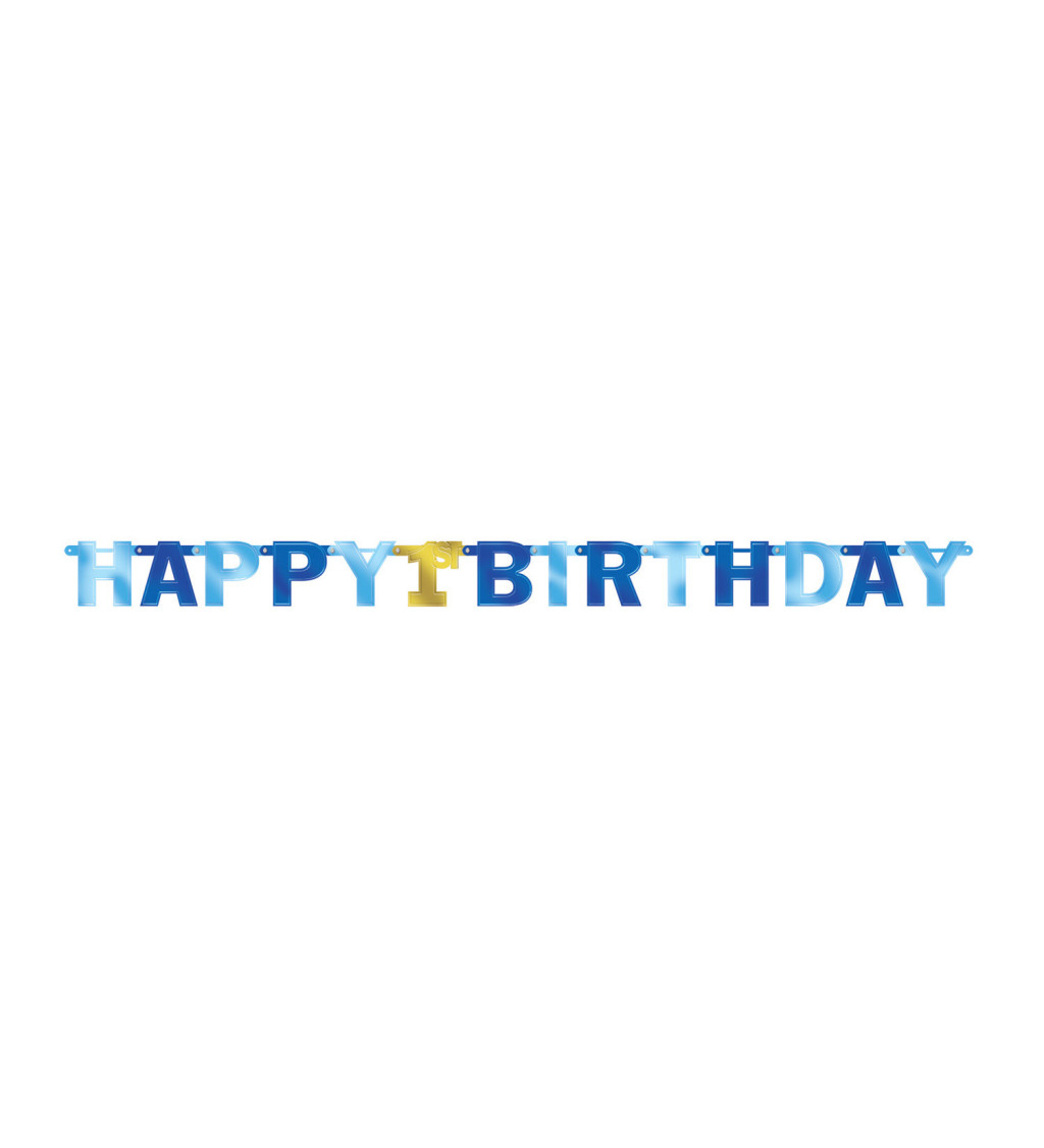 Modrá Girlanda - Happy birthday
