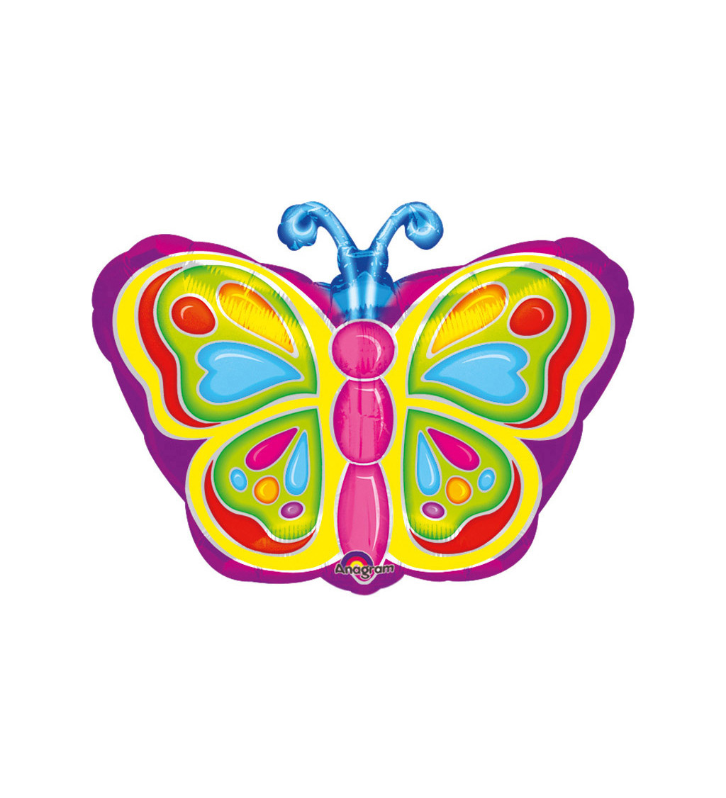Fóliový balónek - barevný motýlek