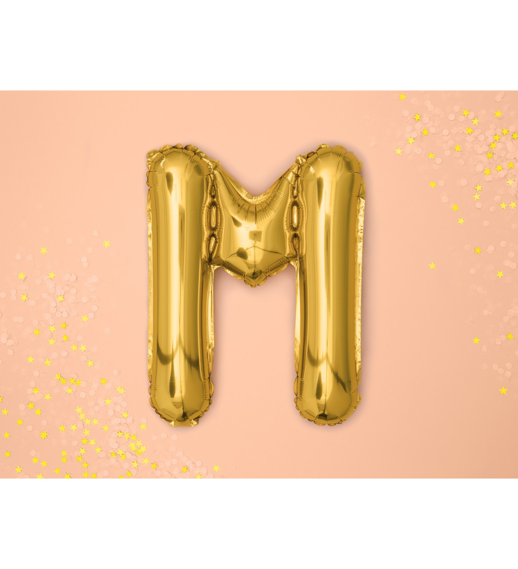Balónek zlaté písmeno M