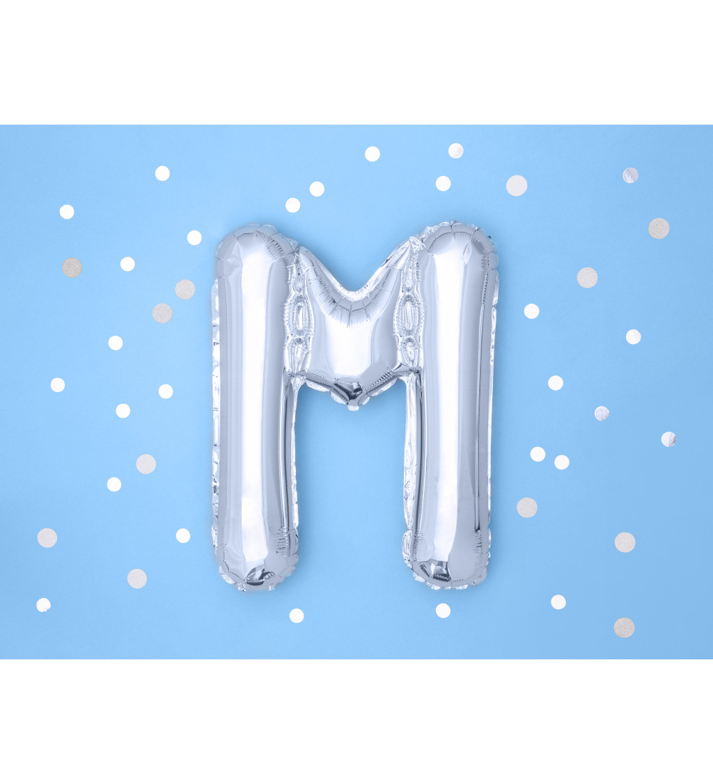 Fóliový balónek - stříbrné písmeno M