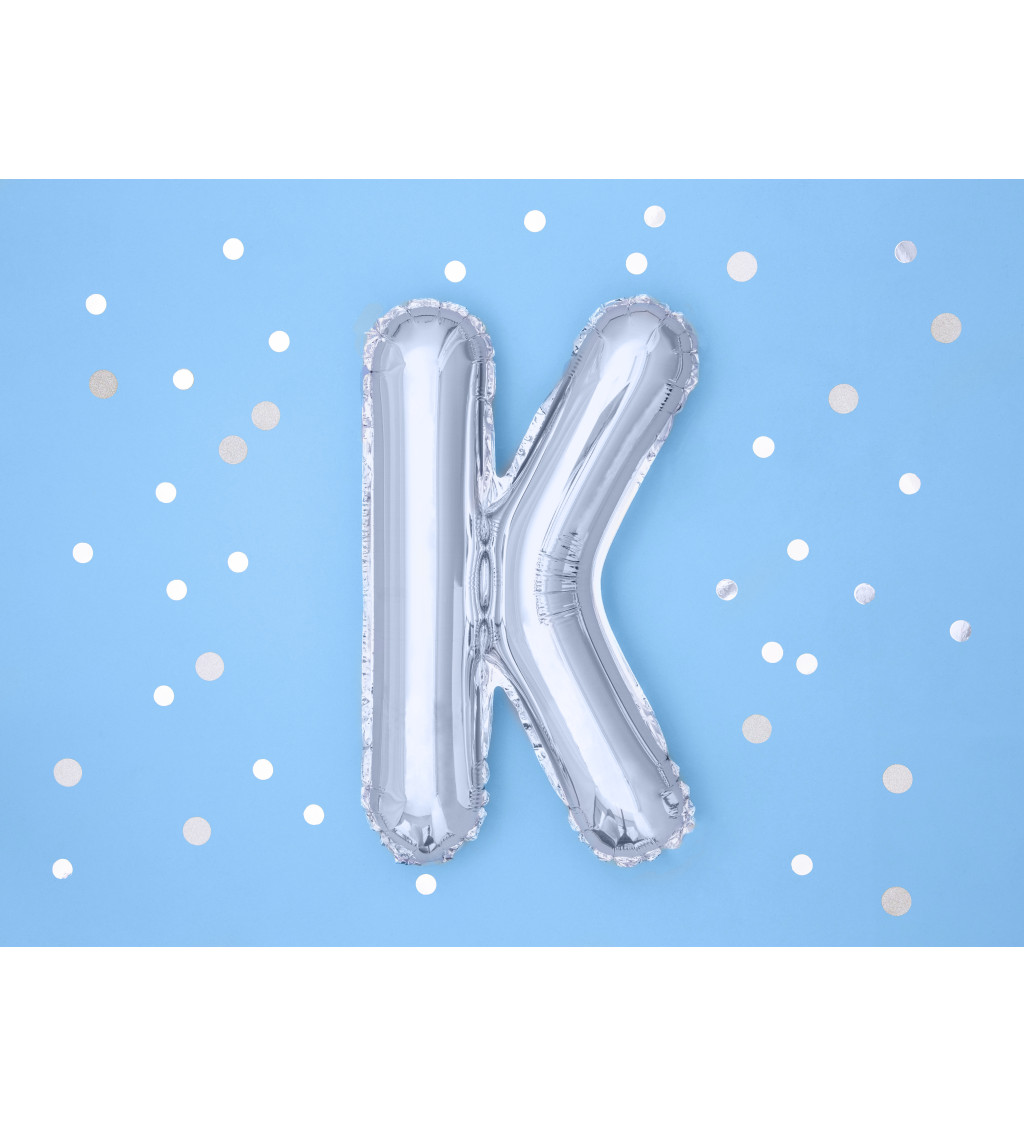 Balónek stříbrné písmeno K