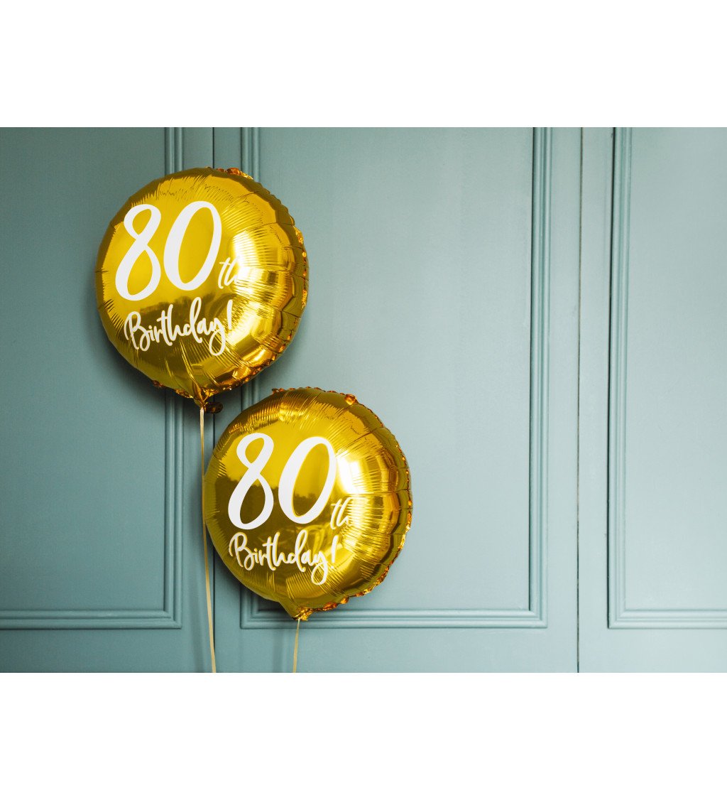 Fóliový balónek 80 - zlatý