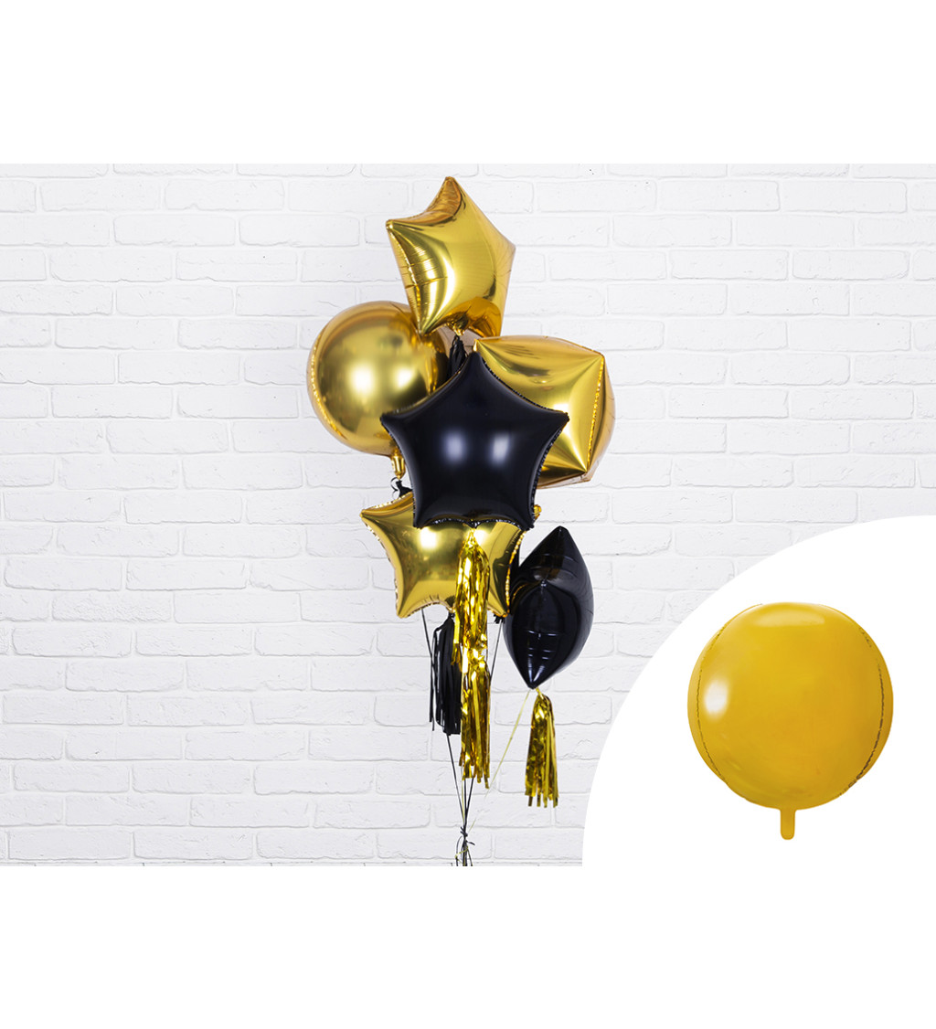 Zlatý kulatý fóliový balónek