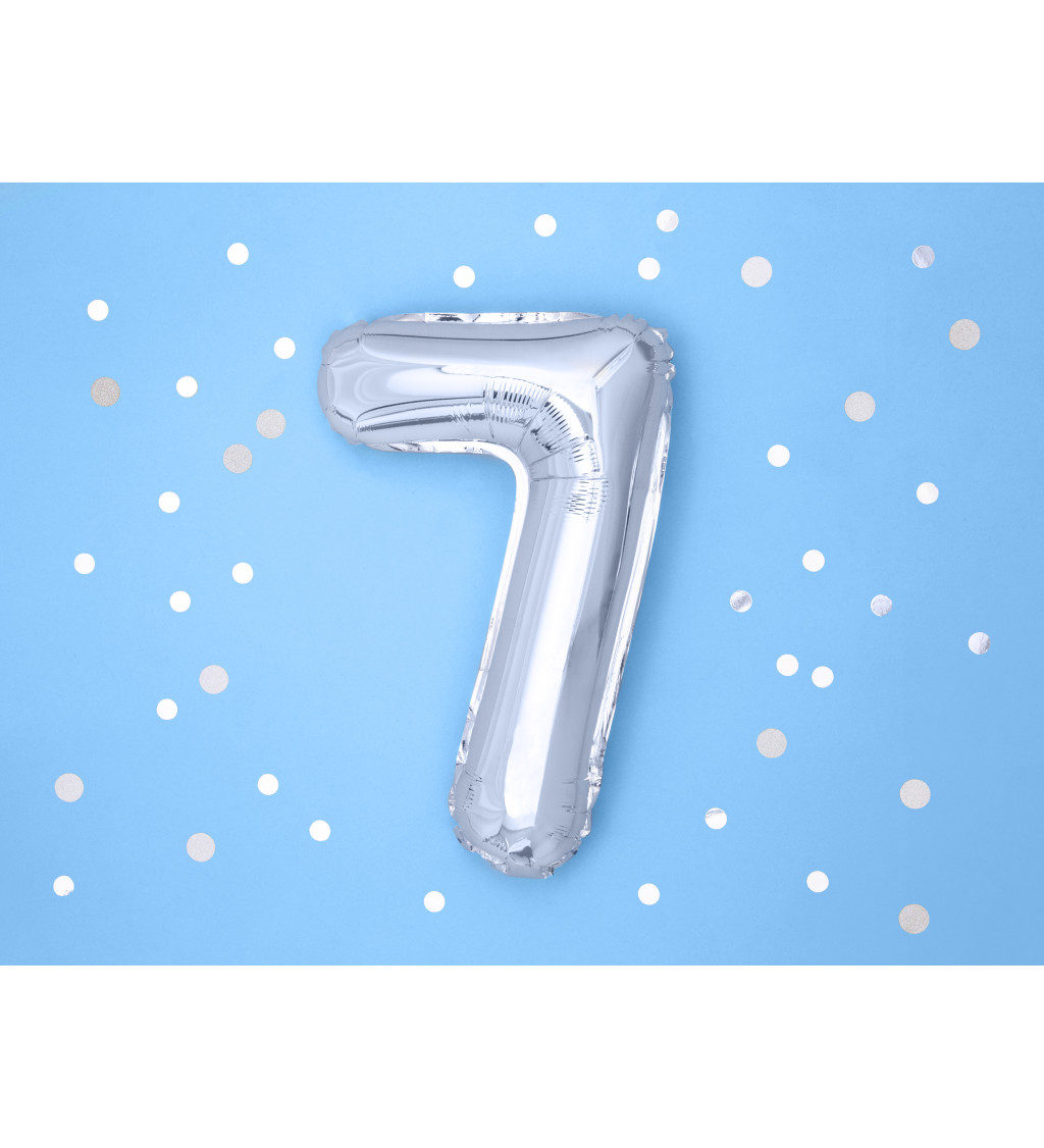 Fóliový balónek 7 - stříbrný