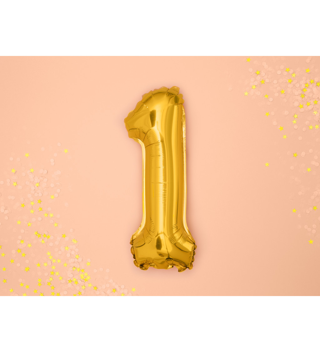 Fóliový balónek - zlaté číslo 1