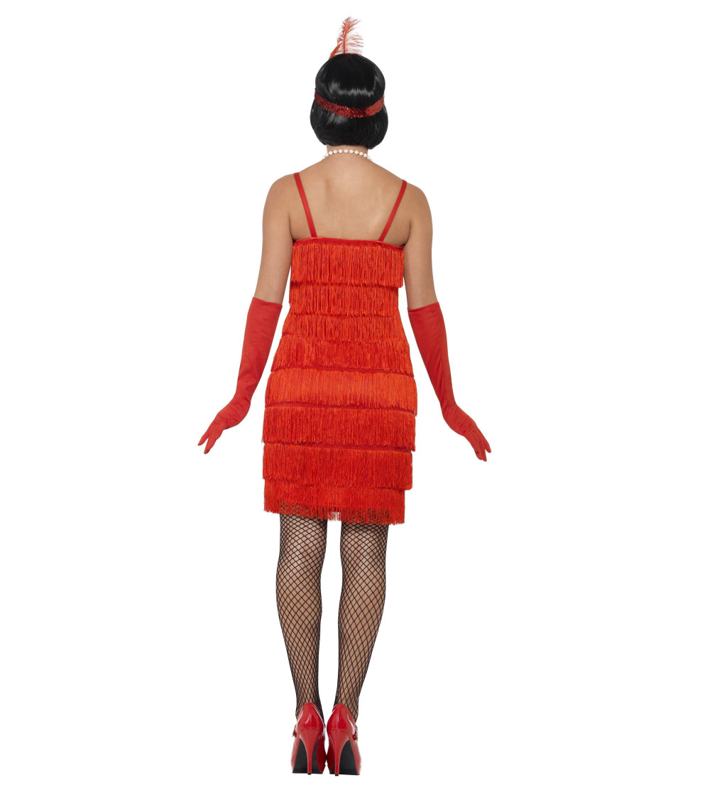 Červený flapper dámský kostým z 20. let