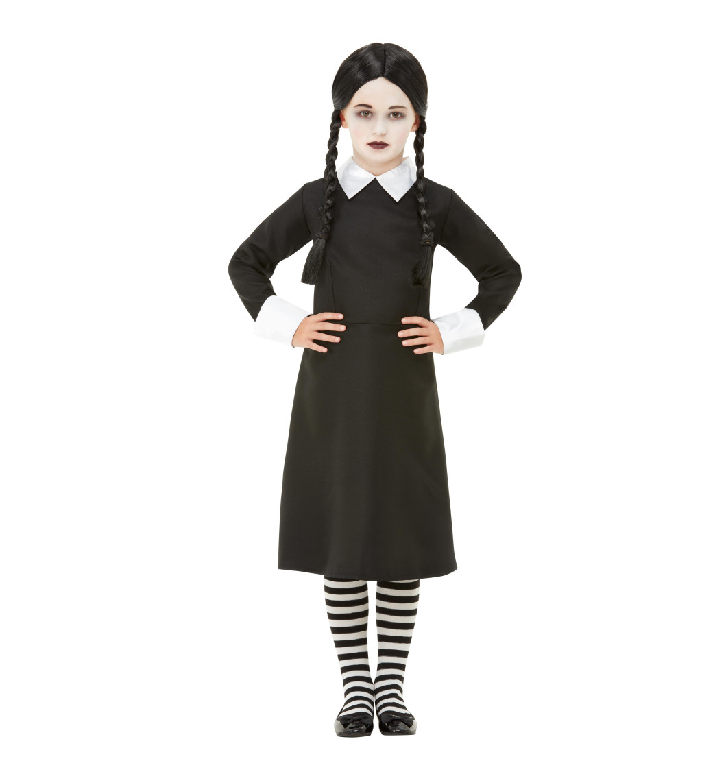 Dívka z Addamsovy rodiny - dětský kostým
