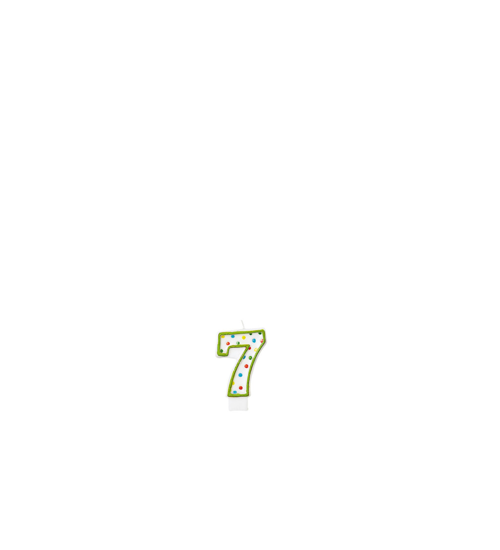 Číslo 7 - Svíčka s puntíky