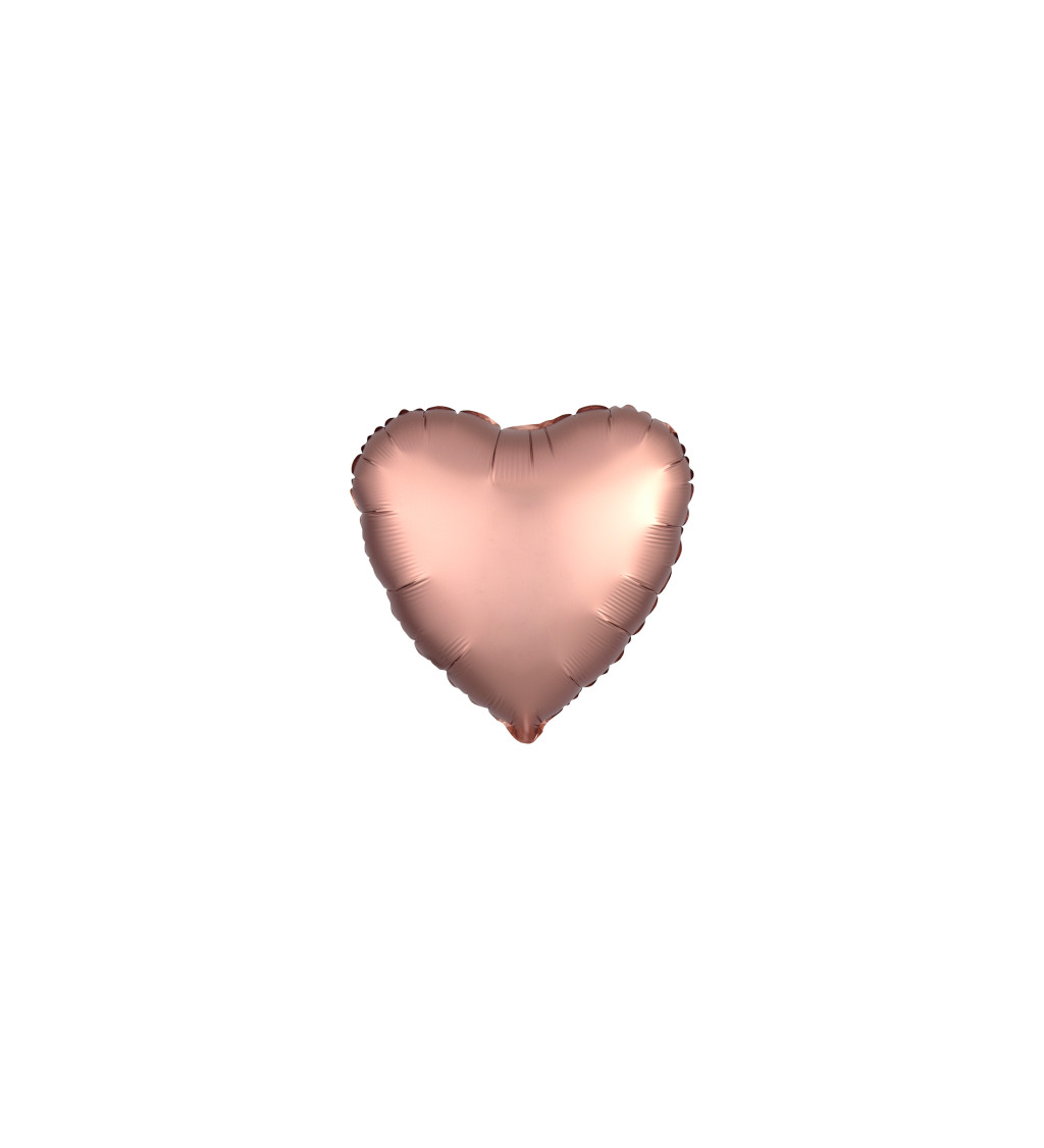 Fóliový balónek - růžově zlaté srdce