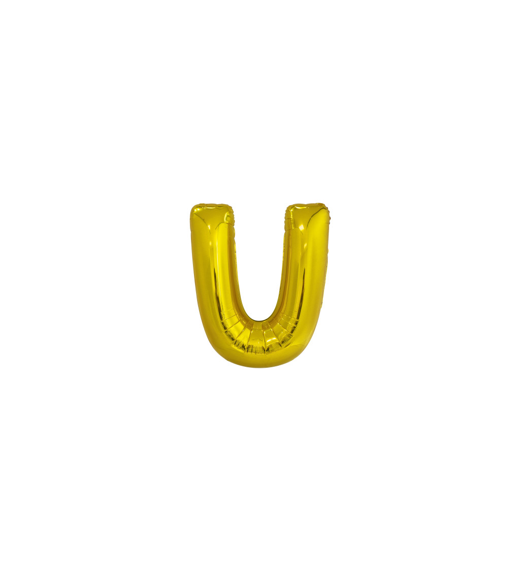 Zlatý balónek s písmenem 'U'