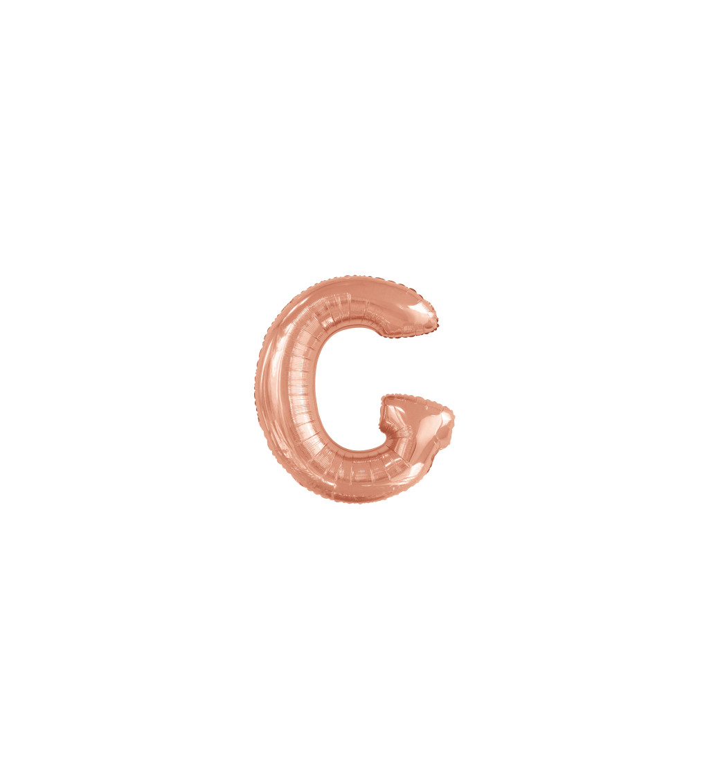 Fóliový balónek velký - růžově zlaté písmeno G