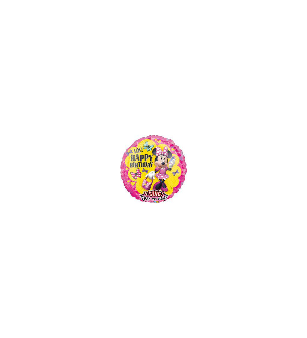 Fóliový narozeninový balónek - kulatý s Mínnie