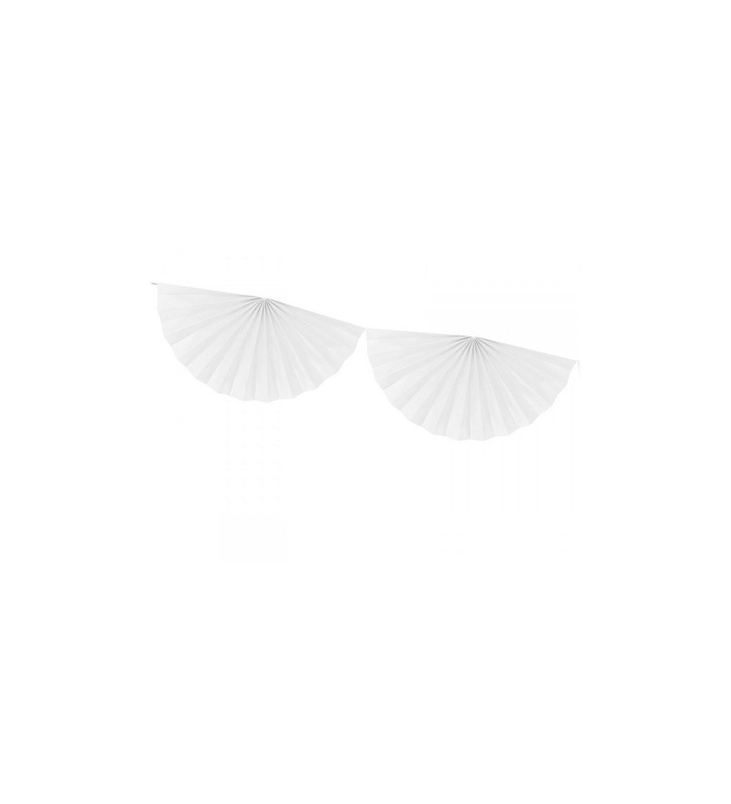 Girlanda - vějířky bílé větší