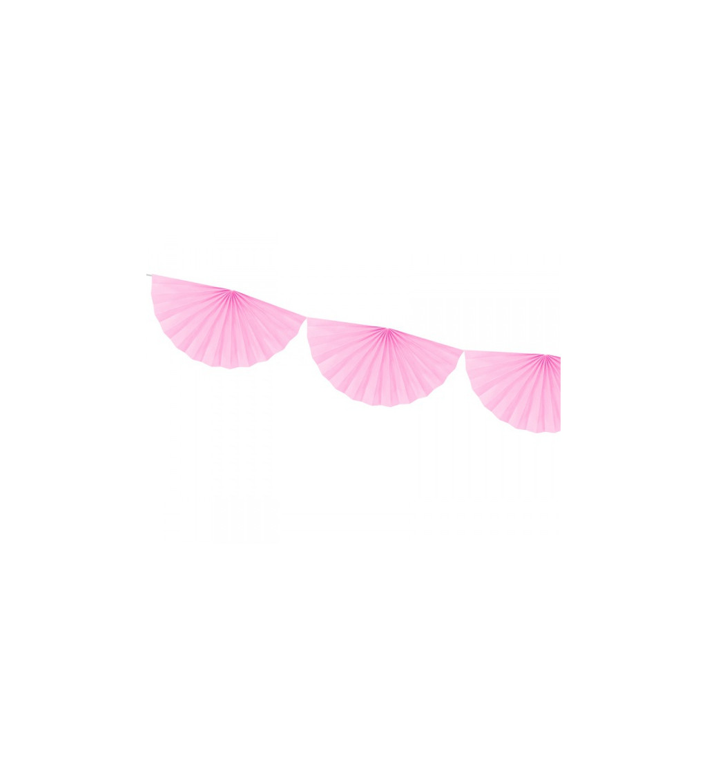 Girlanda - vějířky světle růžové menší