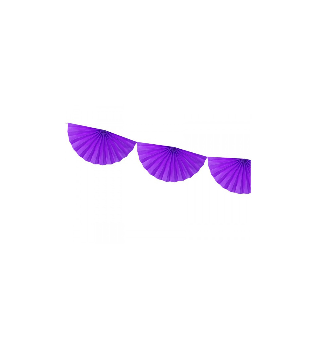 Girlanda - vějířky fialové menší
