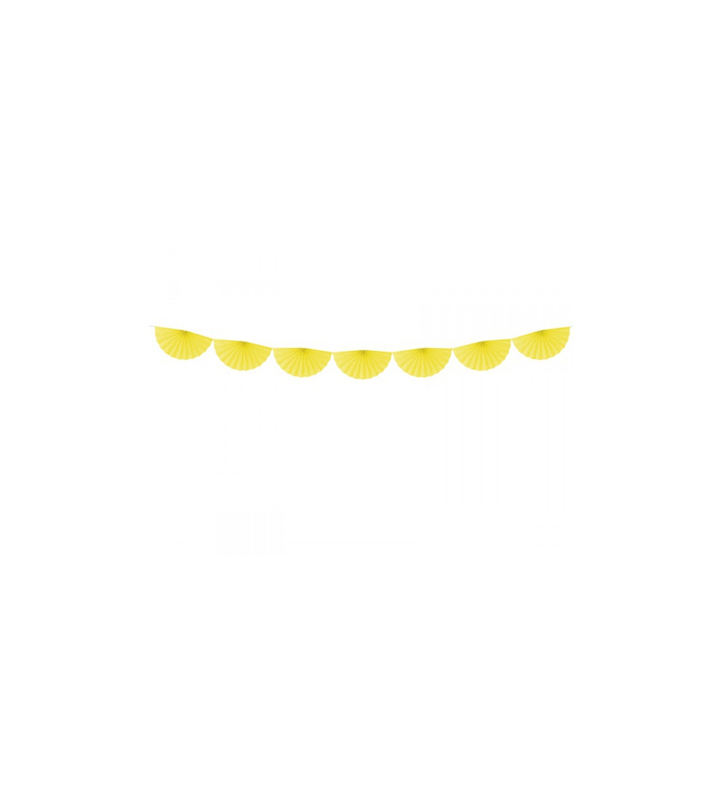 Girlanda - vějířky žluté větší