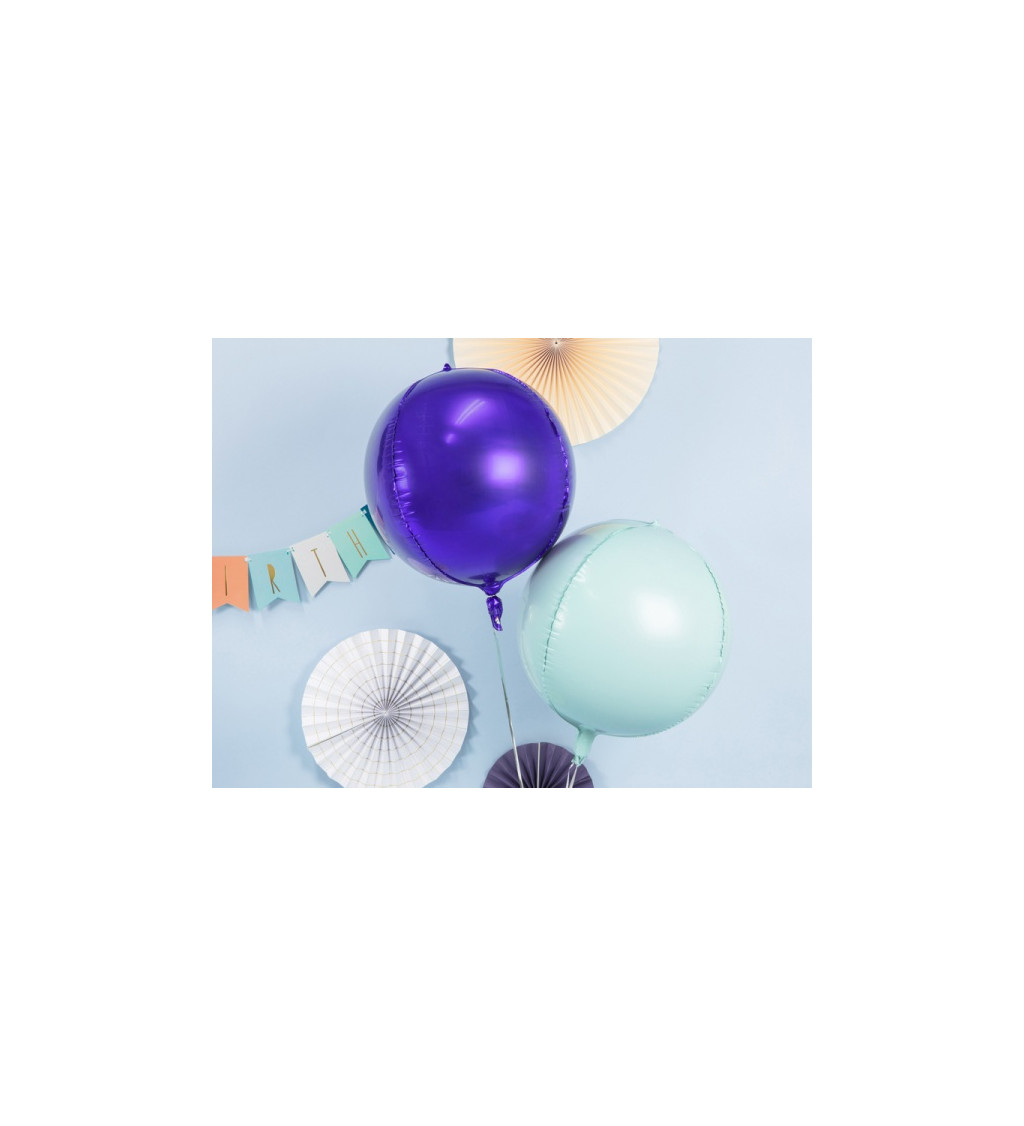 Fialový kulatý fóliový balónek