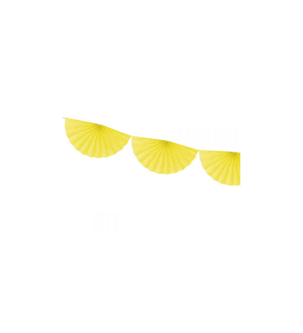 Girlanda - vějířky žluté menší