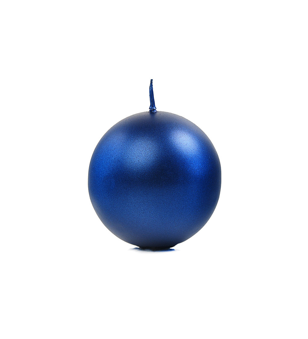 Dekorativní svíčka VI - modrá metalická 6 ks