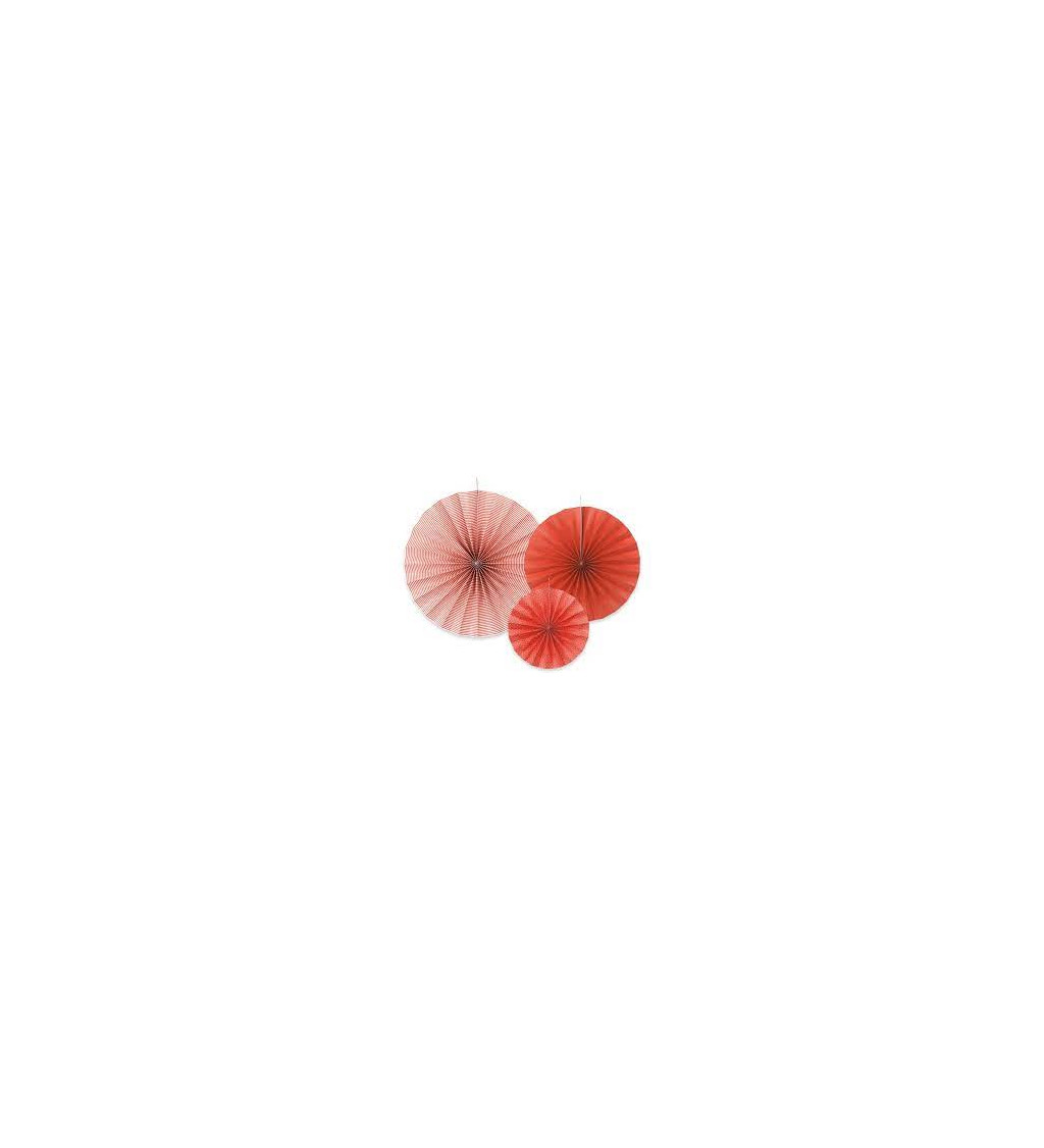 Dekorativní rozeta - červená 3ks