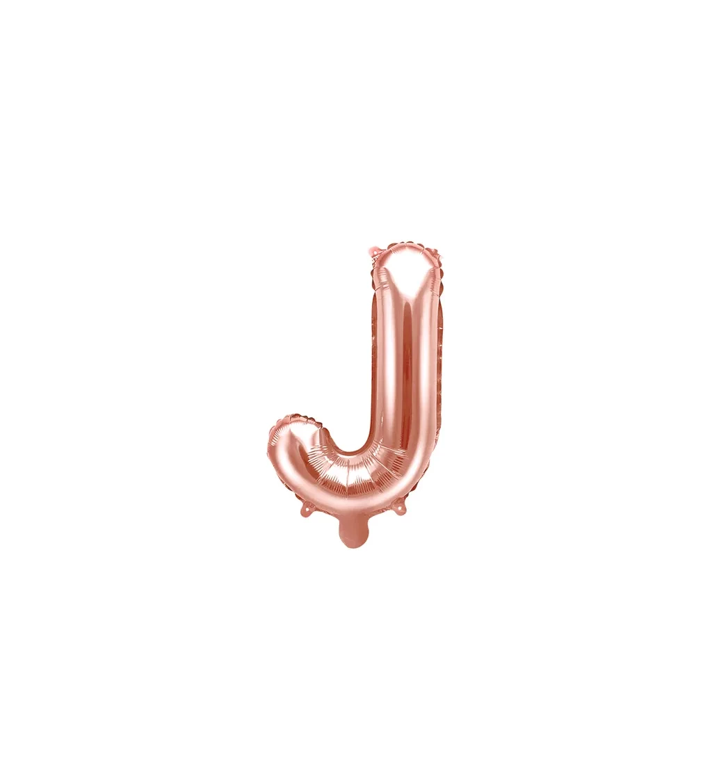 Fóliový balónek malý - růžově zlaté písmeno J