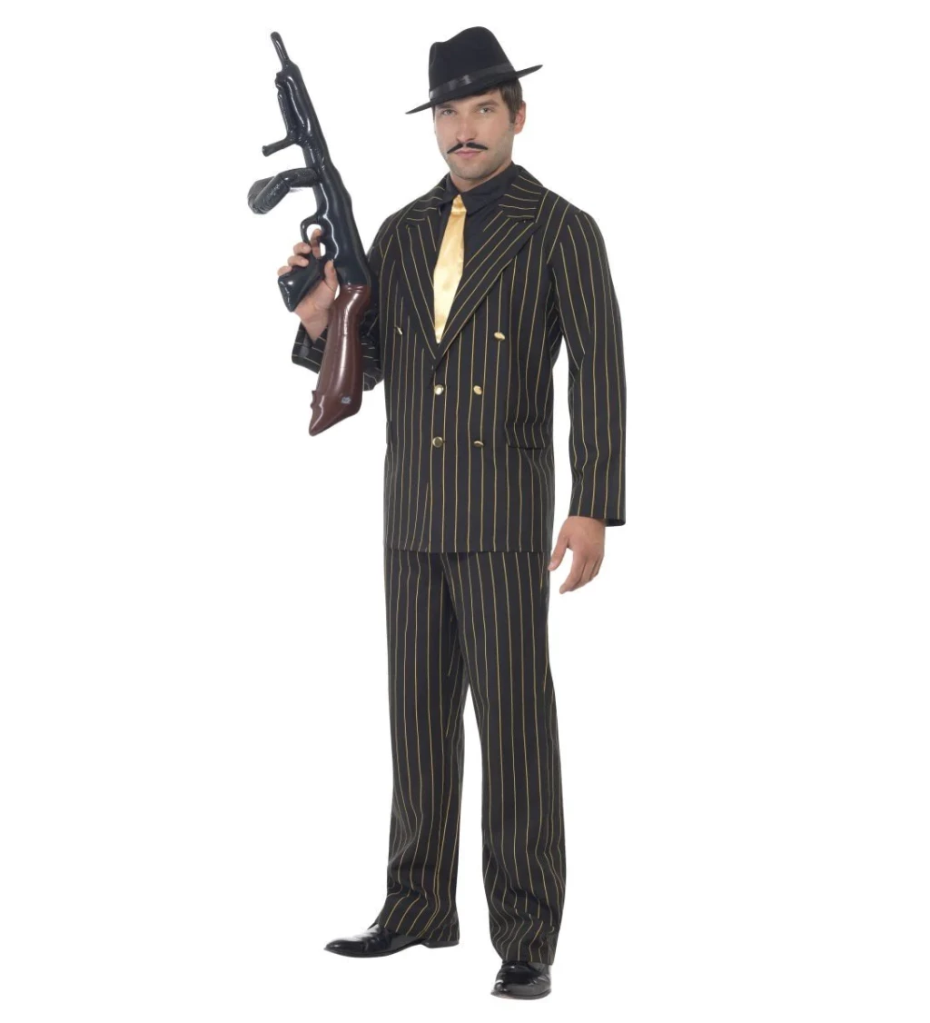 Kostým "Gangster - černo-zlatý oblek"