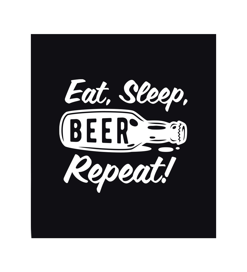 Pánské černé triko - Eat sleep beer repeat