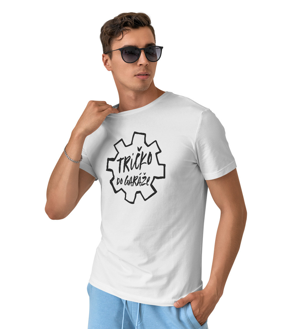 Pánské bílé triko - Tričko do garáže