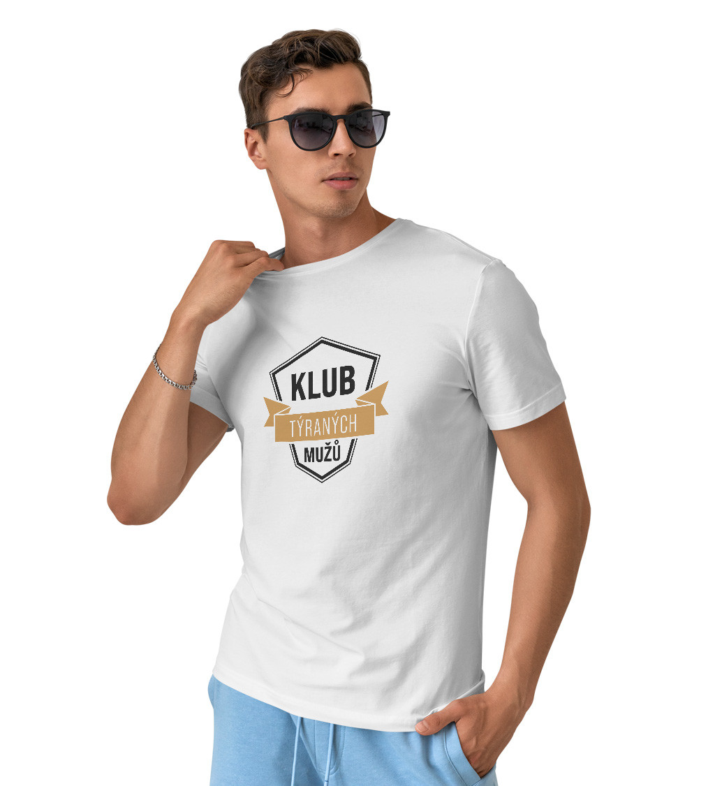 Pánské bílé triko - Klub týraných mužů