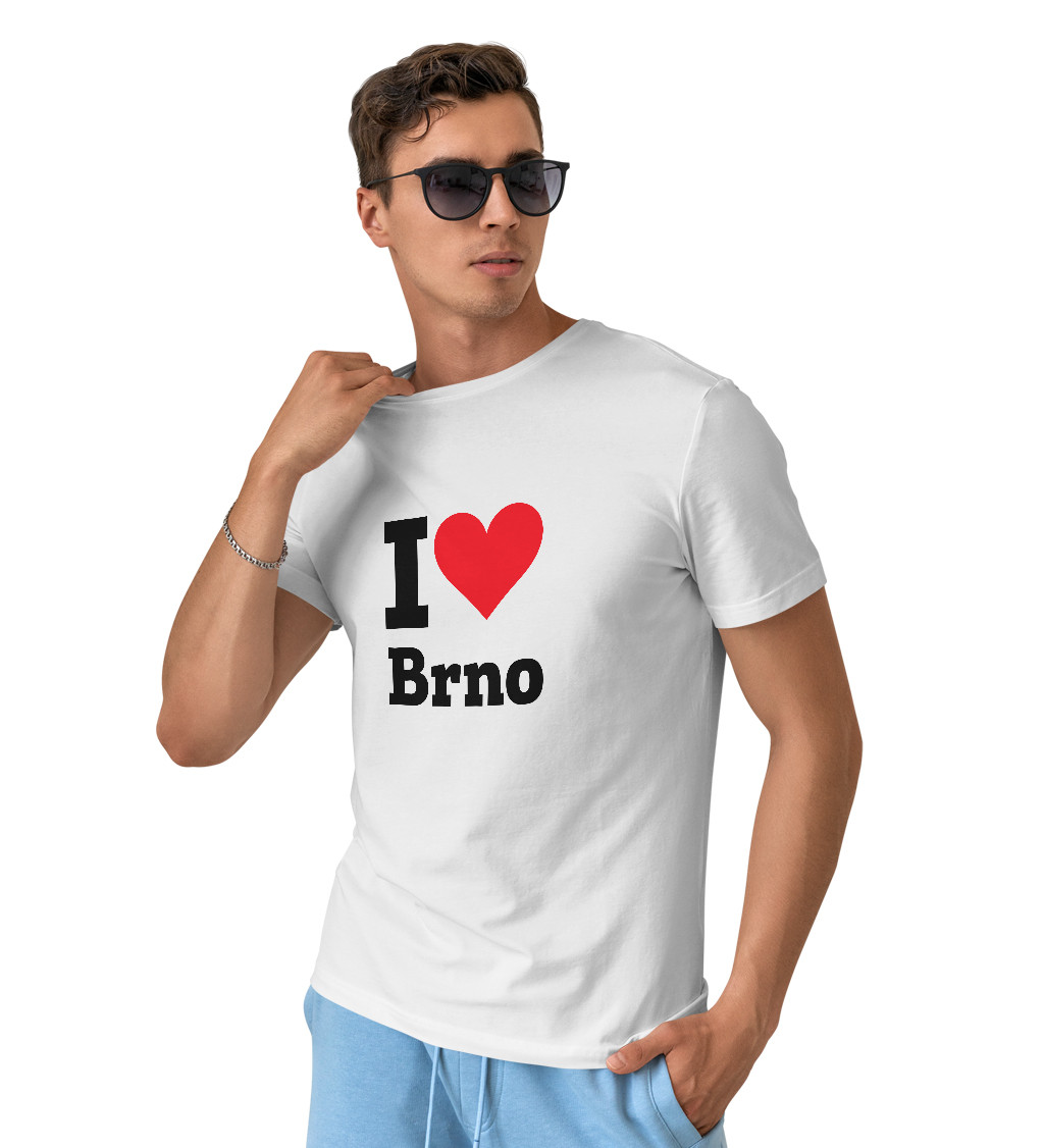 Pánské bílé tričko - I love Brno