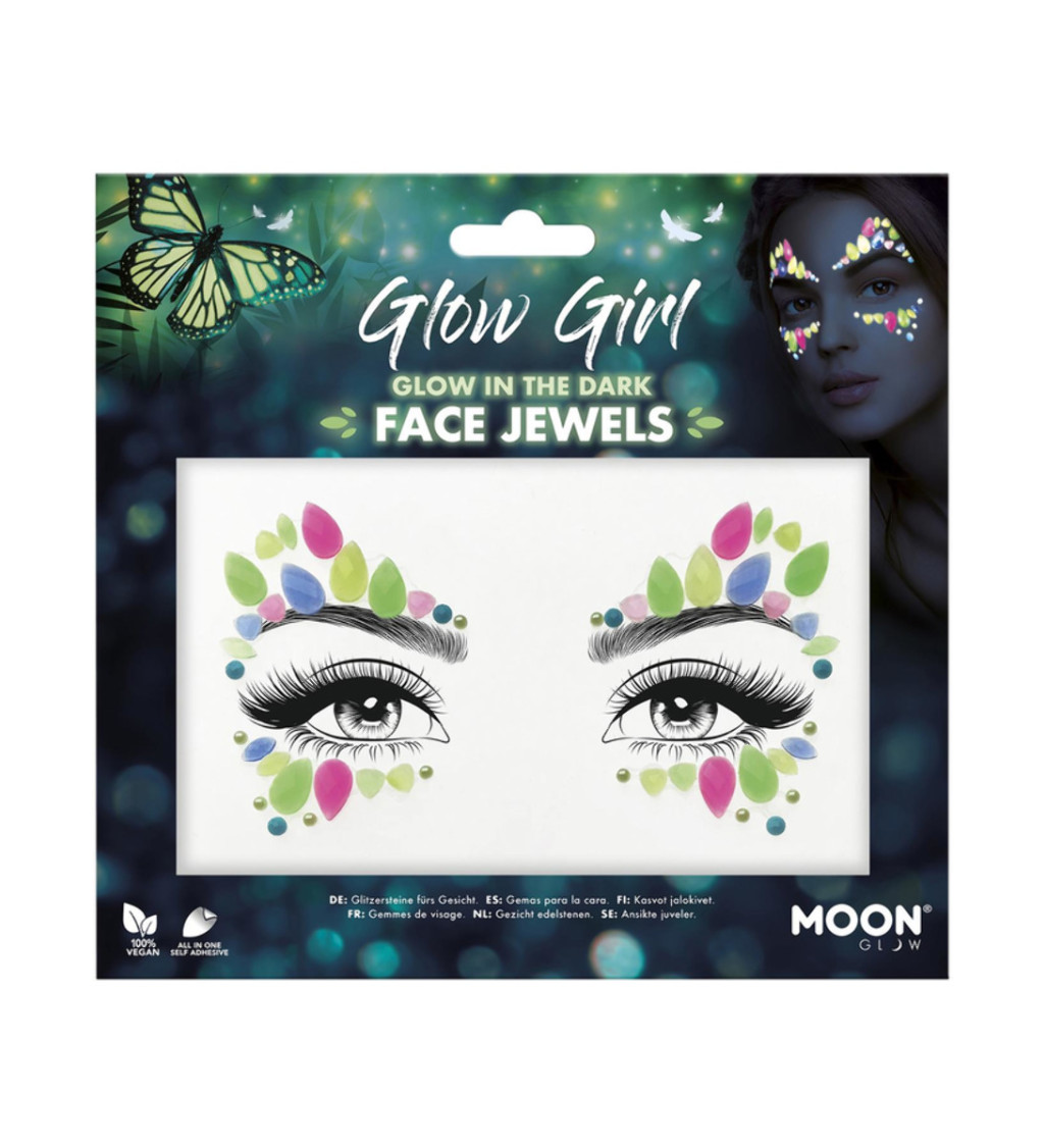 Glow girl - nalepovací kamínky na obličej