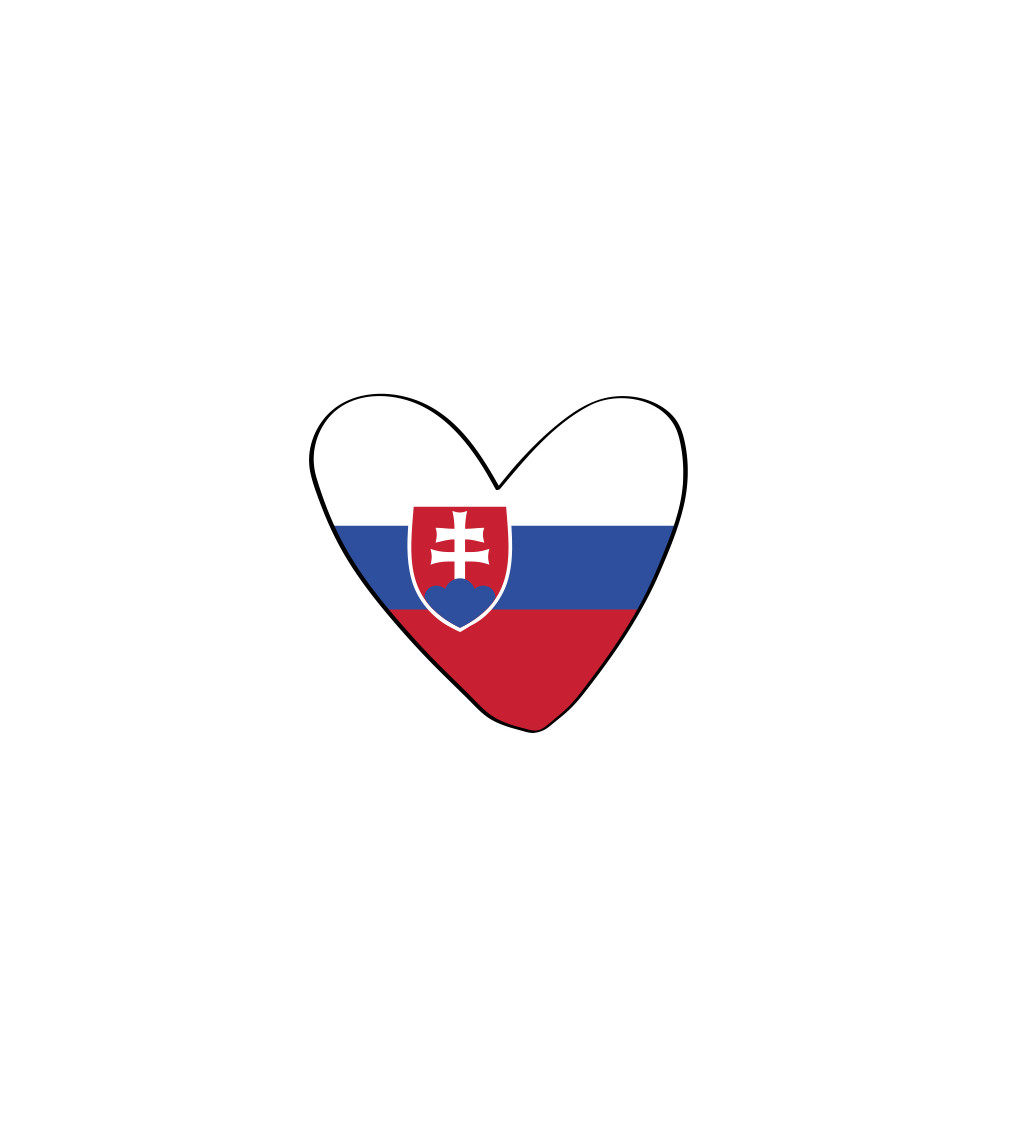 Pánské triko bílé - Srdce Slovensko