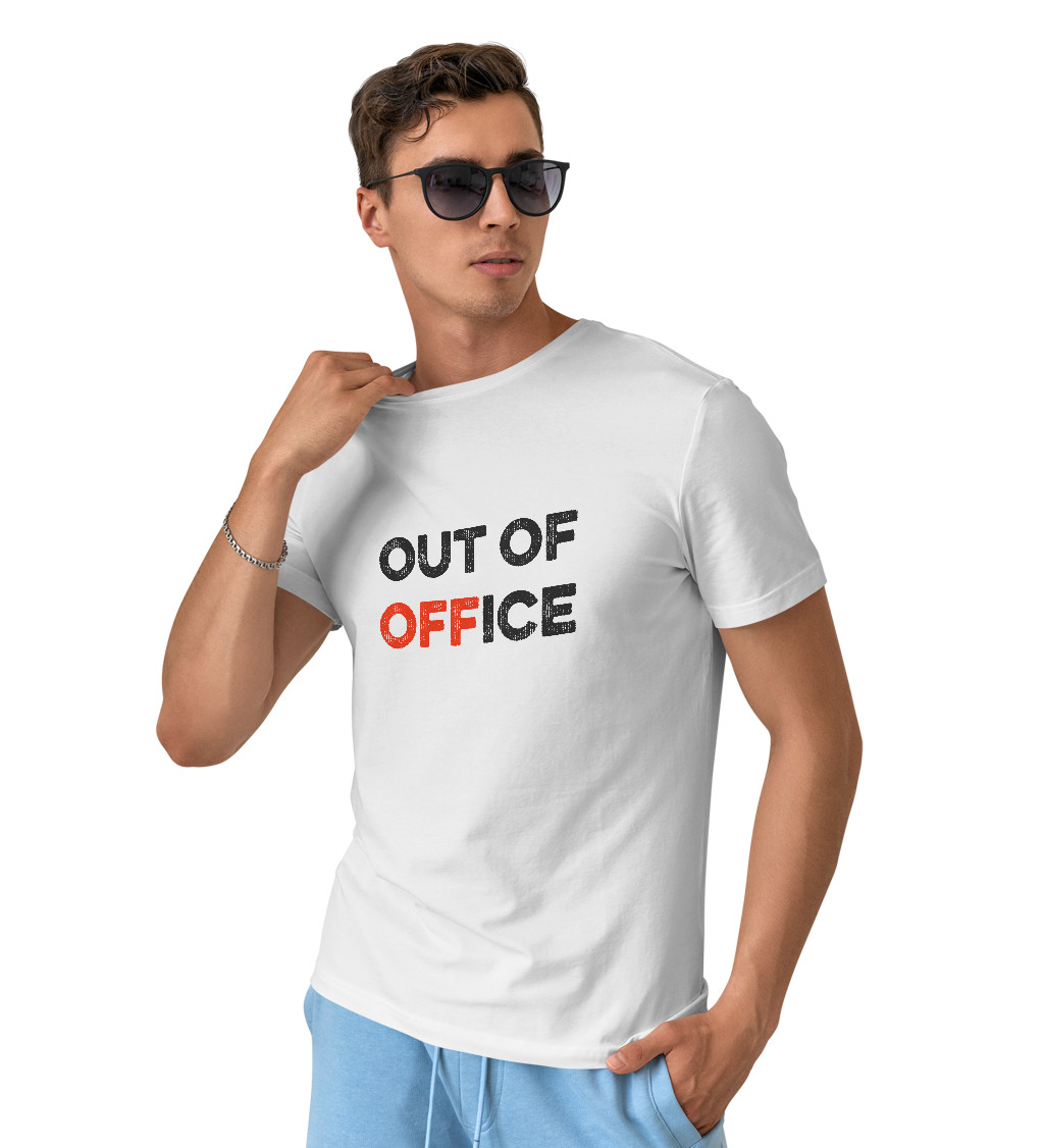 Pánské triko bílé - Out of office