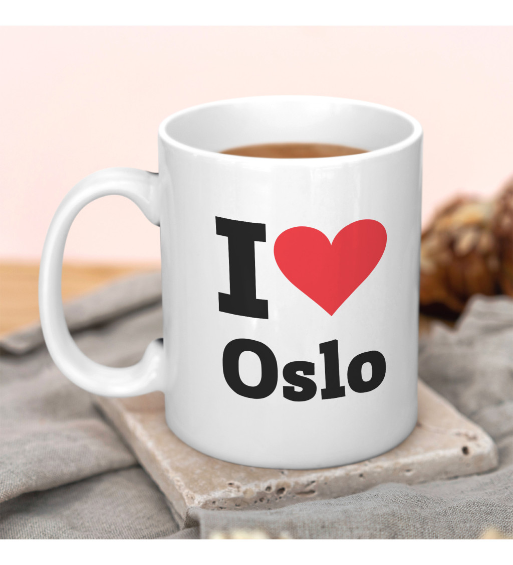Hrnek s nápisem - I love Oslo
