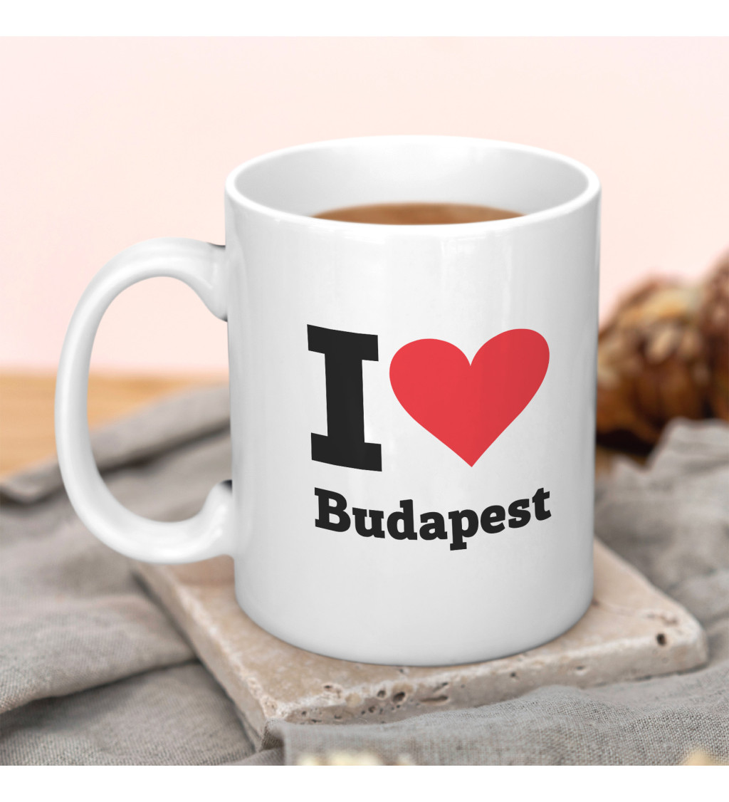 Hrnek s nápisem - I love Budapest