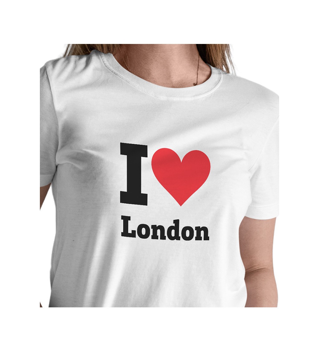 Dámské bílé triko s nápisem - I love London