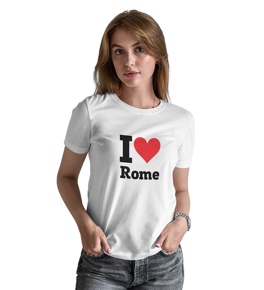 Dámské bílé triko s nápisem - I love Rome