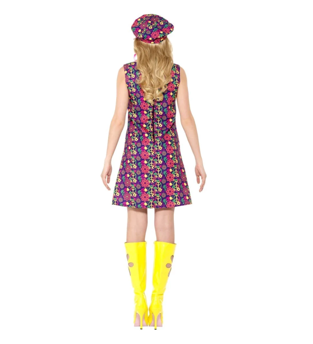 Hippie fialový dámský kostým