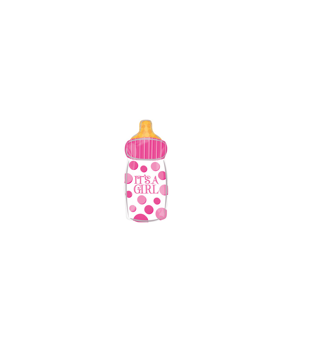 Fóliový balónek lahvička růžová